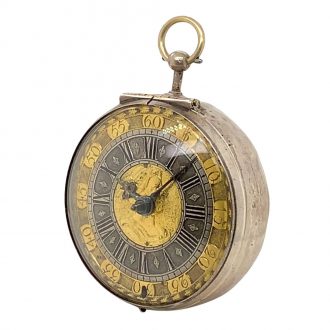 Very fine English silver pair cased verge pocket watch Circa 1705