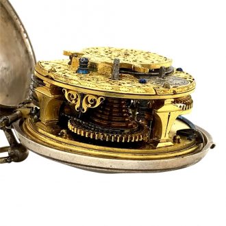 Very fine English silver pair cased verge pocket watch Circa 1705
