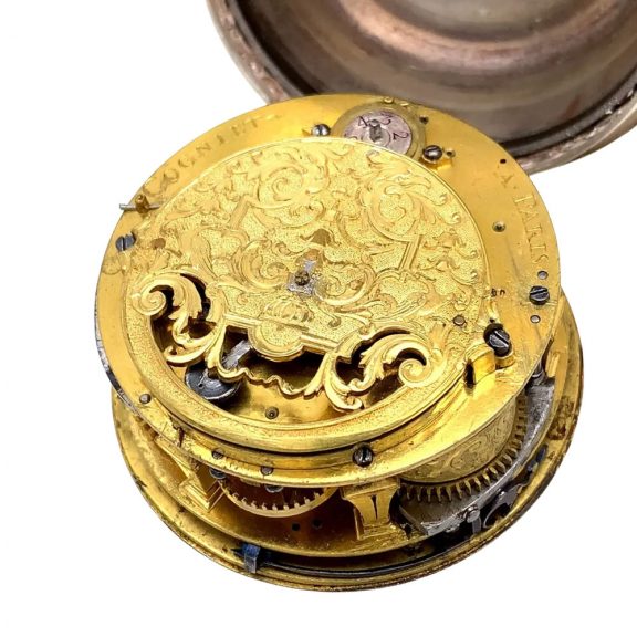 Small French silver self striking verge coach watch Circa 1720 Small French silver self striking verge coach watch Circa 1720