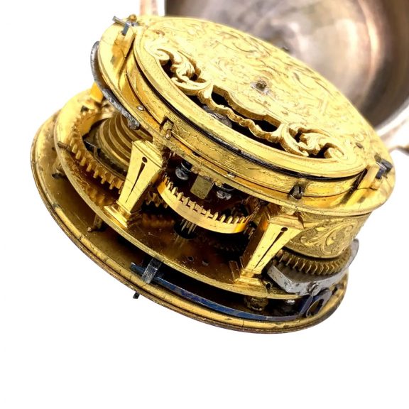 Small French silver self striking verge coach watch Circa 1720 Small French silver self striking verge coach watch Circa 1720