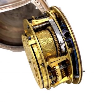 Small French silver self striking verge coach watch Circa 1720