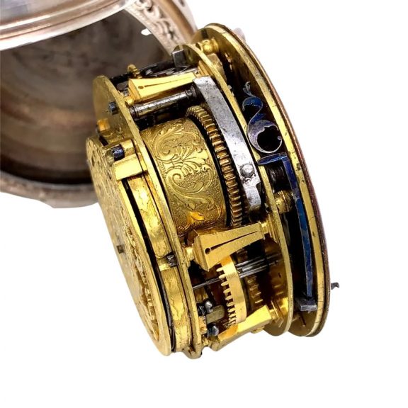 Small French silver self striking verge coach watch Circa 1720 Small French silver self striking verge coach watch Circa 1720