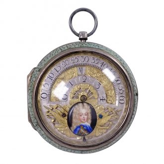 German silver pair cased verge with wandering hours Circa 1710