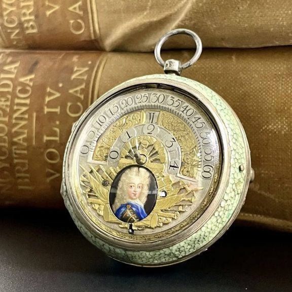 German silver pair cased verge with wandering hours Circa 1710 German silver pair cased verge with wandering hours Circa 1710