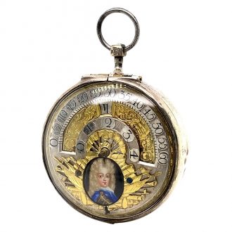 German silver pair cased verge with wandering hours Circa 1710