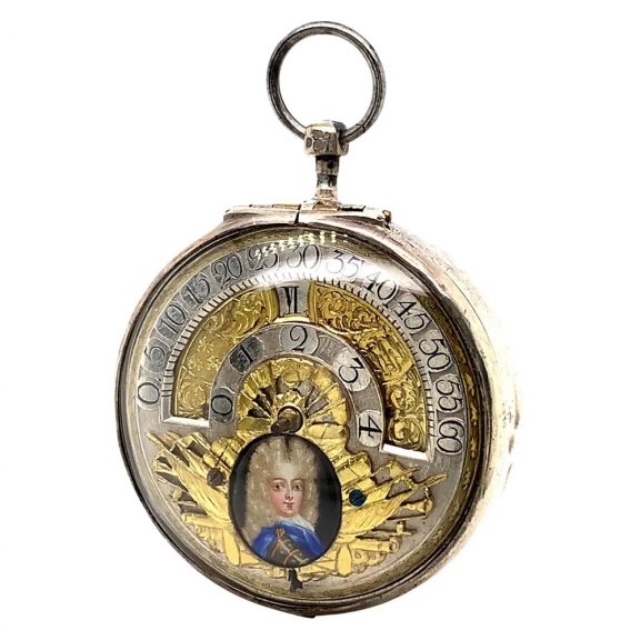 German silver pair cased verge with wandering hours Circa 1710 German silver pair cased verge with wandering hours Circa 1710