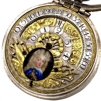 German silver pair cased verge with wandering hours Circa 1710