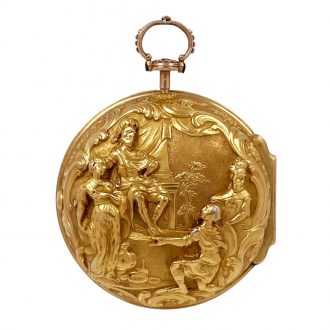 Rare English 18K gold pair cased repoussé watch Circa 1762