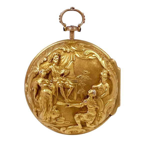 Rare English 18K gold pair cased repoussé watch Circa 1762