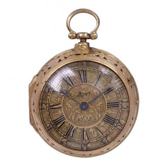 English fire gilded petite sonnerie self striking verge Circa 1730