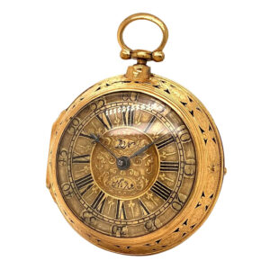 English fire gilded petite sonnerie self striking verge Circa 1730