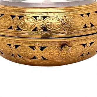 English fire gilded petite sonnerie self striking verge Circa 1730