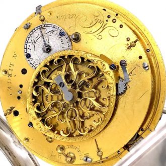 Belgian silver repeating à toc center seconds duplex Circa 1790