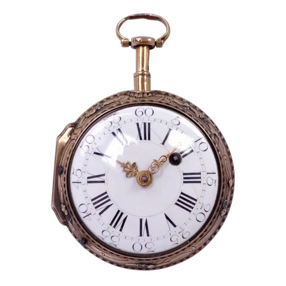 French 18K varicoloured gold quarter repeating verge Circa 1785 French 18K varicoloured gold quarter repeating verge Circa 1785