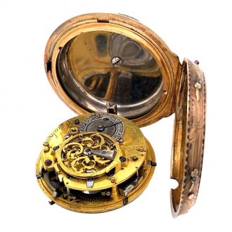 French 18K varicoloured gold quarter repeating verge Circa 1785