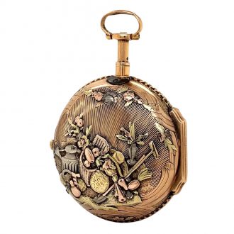 French 18K varicoloured gold quarter repeating verge Circa 1785