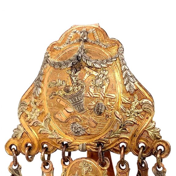 French 18K varicoloured gold quarter repeating verge Circa 1785 French 18K varicoloured gold quarter repeating verge Circa 1785