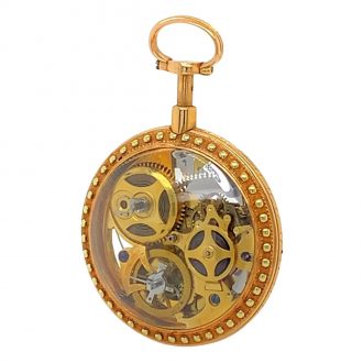 French skeletonized rose gold repeating à toc watch Circa 1770 French skeletonized rose gold repeating à toc watch Circa 1770
