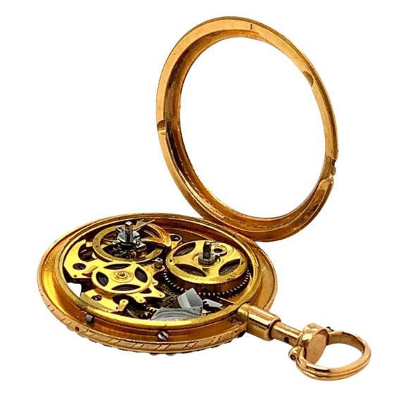 French skeletonized rose gold repeating à toc watch Circa 1770 French skeletonized rose gold repeating à toc watch Circa 1770