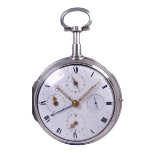 Swiss silver and leather covered complicated watch Circa 1820