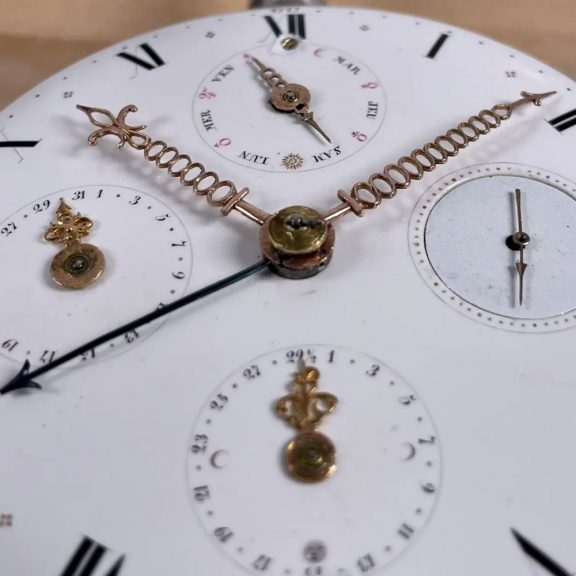 Swiss silver and leather covered complicated watch Circa 1820 Swiss silver and leather covered complicated watch Circa 1820