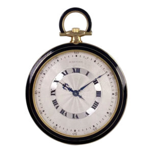 French/ Swiss 18K gold and black enamel Art Deco watch Circa 1922