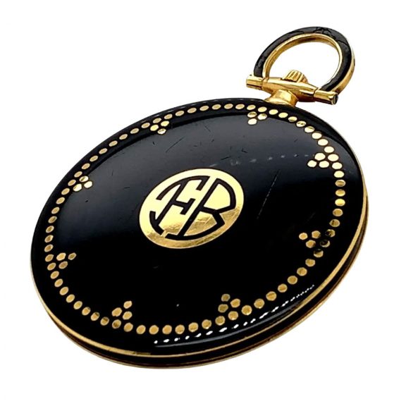 French/ Swiss 18K gold and black enamel Art Deco watch Circa 1922 French/ Swiss 18K gold and black enamel Art Deco watch Circa 1922