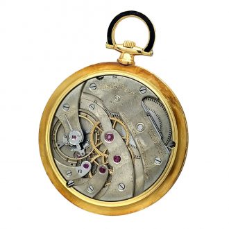 French/ Swiss 18K gold and black enamel Art Deco watch Circa 1922