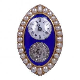 Swiss decorative navette shaped cylinder ring watch Circa 1820