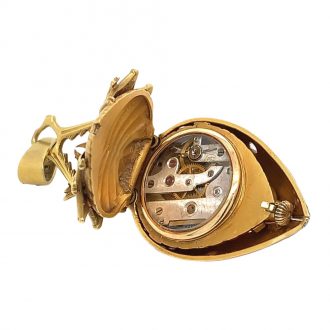 Swiss gold, enamel and diamond set scarab form watch Circa 1890