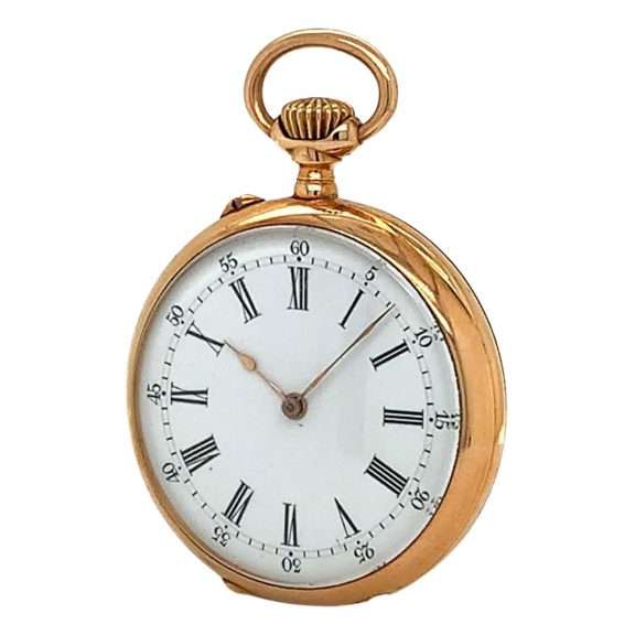 French 18K rose gold pendant watch with chatelaine Circa 1890 French 18K rose gold pendant watch with chatelaine Circa 1890