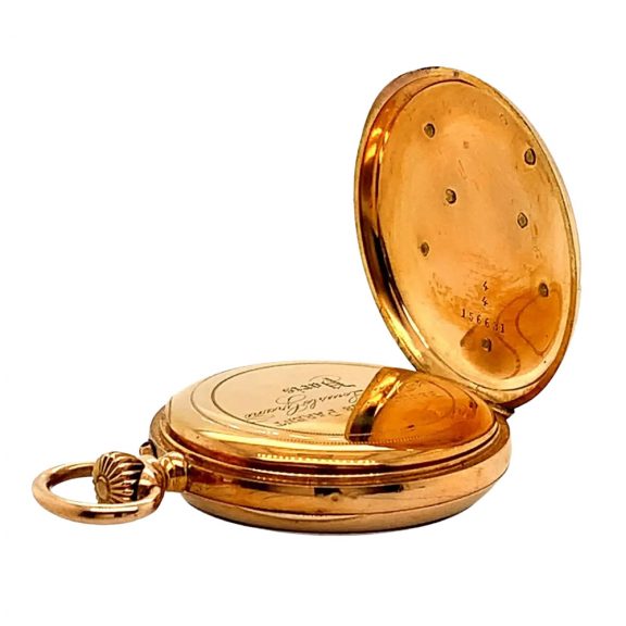 French 18K rose gold pendant watch with chatelaine Circa 1890 French 18K rose gold pendant watch with chatelaine Circa 1890