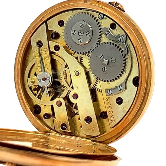 French 18K rose gold pendant watch with chatelaine Circa 1890 French 18K rose gold pendant watch with chatelaine Circa 1890