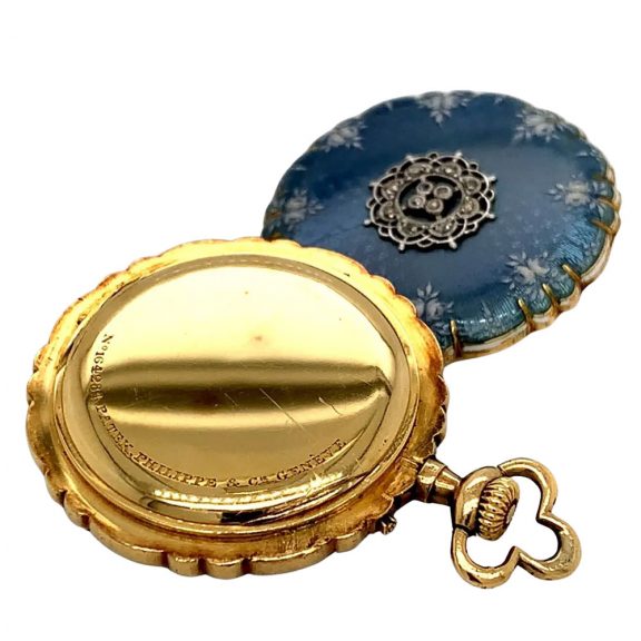 Swiss gold, enamel and diamond set belle époque watch Circa 1912 Swiss gold, enamel and diamond set belle époque watch Circa 1912