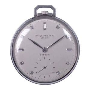 Flat Swiss platinum open faced lever dress watch Circa 1950