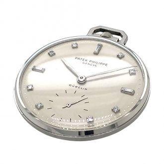 Flat Swiss platinum open faced lever dress watch Circa 1950