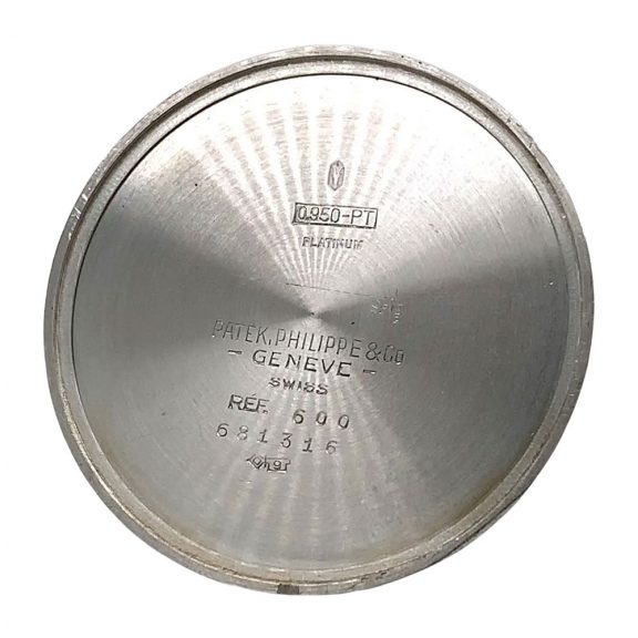 Flat Swiss platinum open faced lever dress watch Circa 1950 Flat Swiss platinum open faced lever dress watch Circa 1950