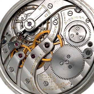 Flat Swiss platinum open faced lever dress watch Circa 1950