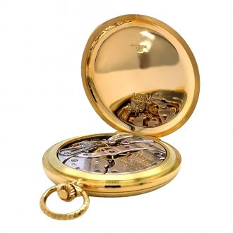 Unique Swiss 18K gold and enamel hunting cased watch Circa 1987