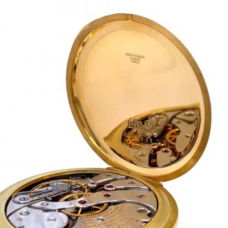 Unique Swiss 18K gold and enamel hunting cased watch Circa 1987