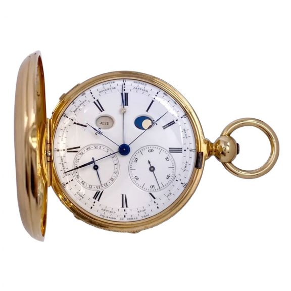 Swiss 18K gold hunting cased astronomical lever Circa 1890