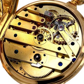 Swiss 18K gold hunting cased astronomical lever Circa 1890