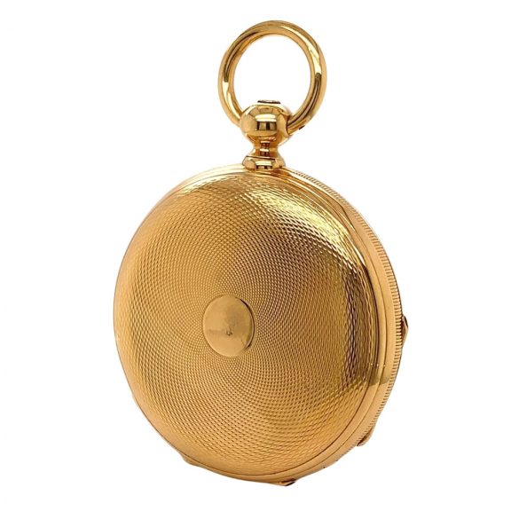 Swiss 18K gold hunting cased astronomical lever Circa 1890 Swiss 18K gold hunting cased astronomical lever Circa 1890