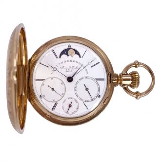Heavy Swiss 18K gold complicated lever watch Circa 1880