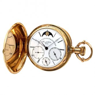 Heavy Swiss 18K gold complicated lever watch Circa 1880