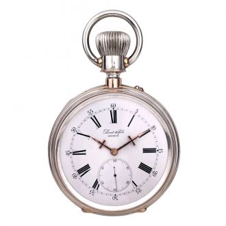 Oversized Swiss silver and rose gold lever watch Circa 1900
