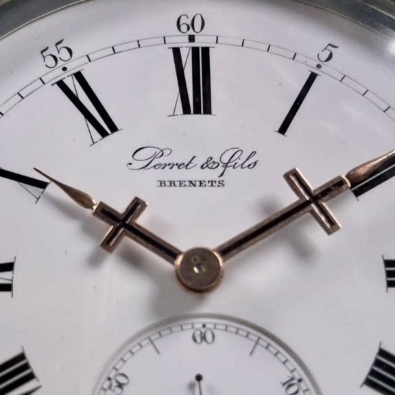 Oversized Swiss silver and rose gold lever watch Circa 1900 Oversized Swiss silver and rose gold lever watch Circa 1900