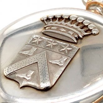 Oversized Swiss silver and rose gold lever watch Circa 1900
