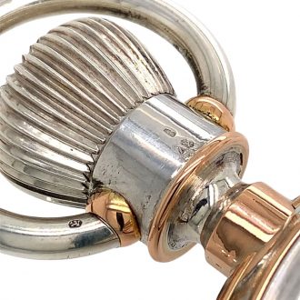 Oversized Swiss silver and rose gold lever watch Circa 1900