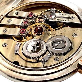Oversized Swiss silver and rose gold lever watch Circa 1900